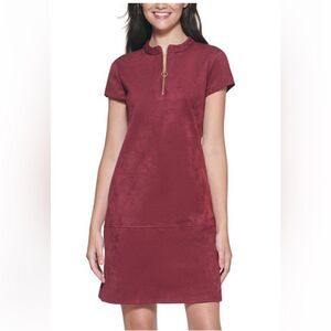 Kenzie Faux-Suede Shift Dress NWT Burgundy color size 14